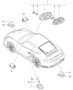 Diagram interior lights luggage compartment lamp engine compartment lamp glove compartment light footwell light for your 2002 Porsche 911 Targa Coupe