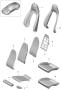 Diagram foam part cover Sports seat Plus for your Porsche