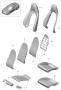 Diagram foam part cover Sports seat Plus for your Porsche