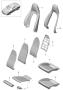 Diagram foam part cover Sports seat Plus for your Porsche