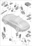 Diagram control units Electronics body front section rear end Handheld transmitter ignition starter switch antenna garage door opener sensor interior monitoring for your Porsche