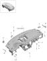 Diagram dashboard trim upper part with mounting parts for your Porsche