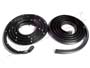 Molded Door Seals, for 2-door hardtop and convertible.  With molded ends at lock pillar.  Molded in steel cores with installed metal clips and plastic clips, glue on type.  Replaces OEM #4649272/3.  Pair R&L
