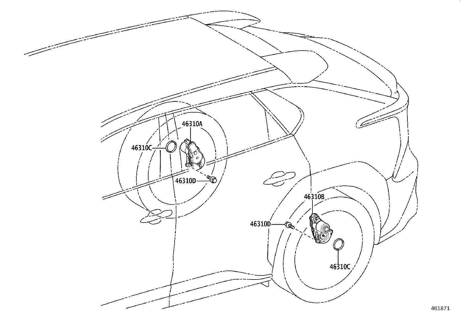 Subaru Solterra Bolt (For Parking Brake Actuator). CABLE 90015AA702