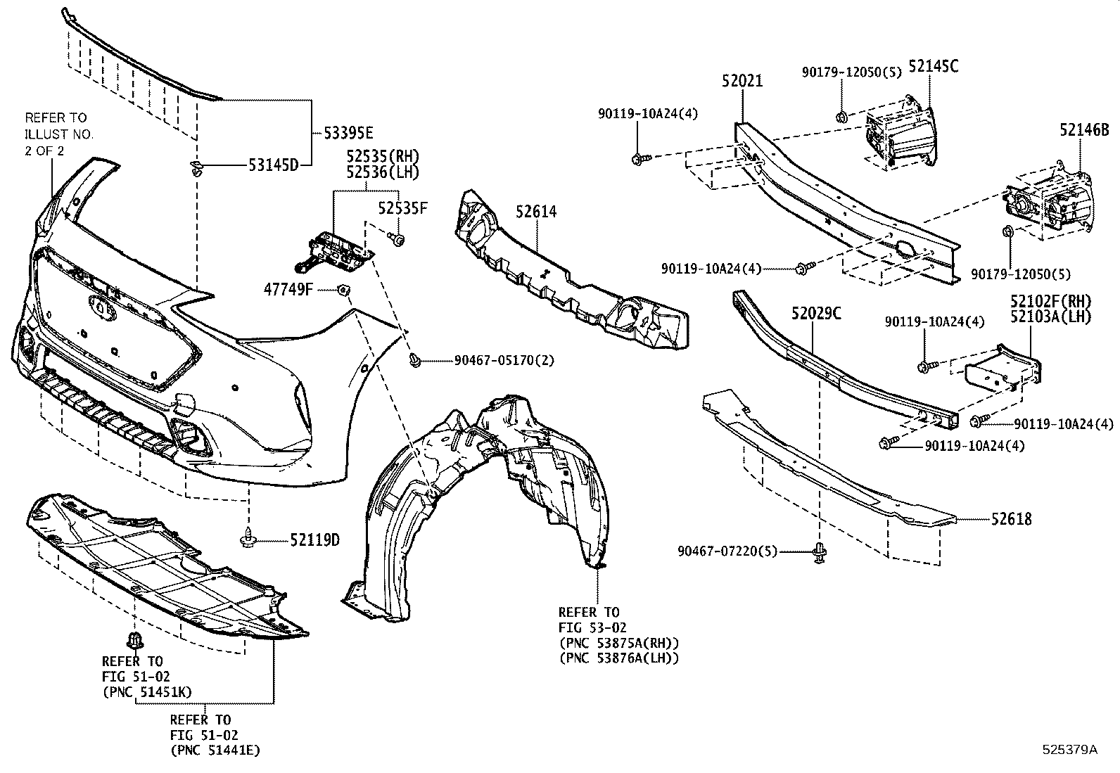 Diagram FRONT BUMPER & BUMPER STAY for your Subaru Solterra  