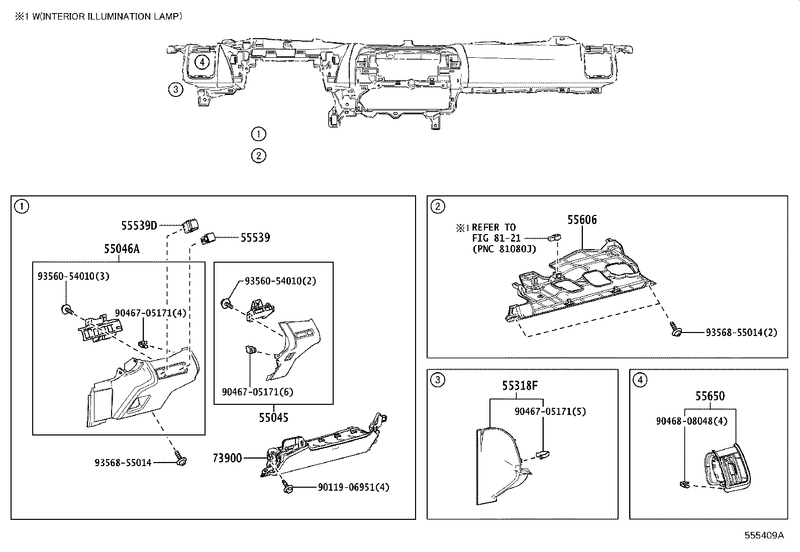 Diagram INSTRUMENT PANEL & GLOVE COMPARTMENT for your Subaru Solterra  