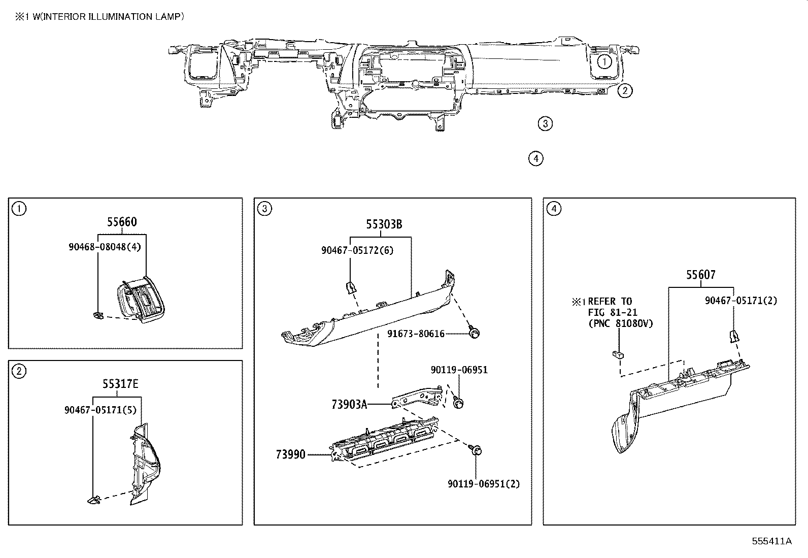 Diagram INSTRUMENT PANEL & GLOVE COMPARTMENT for your Subaru Solterra  