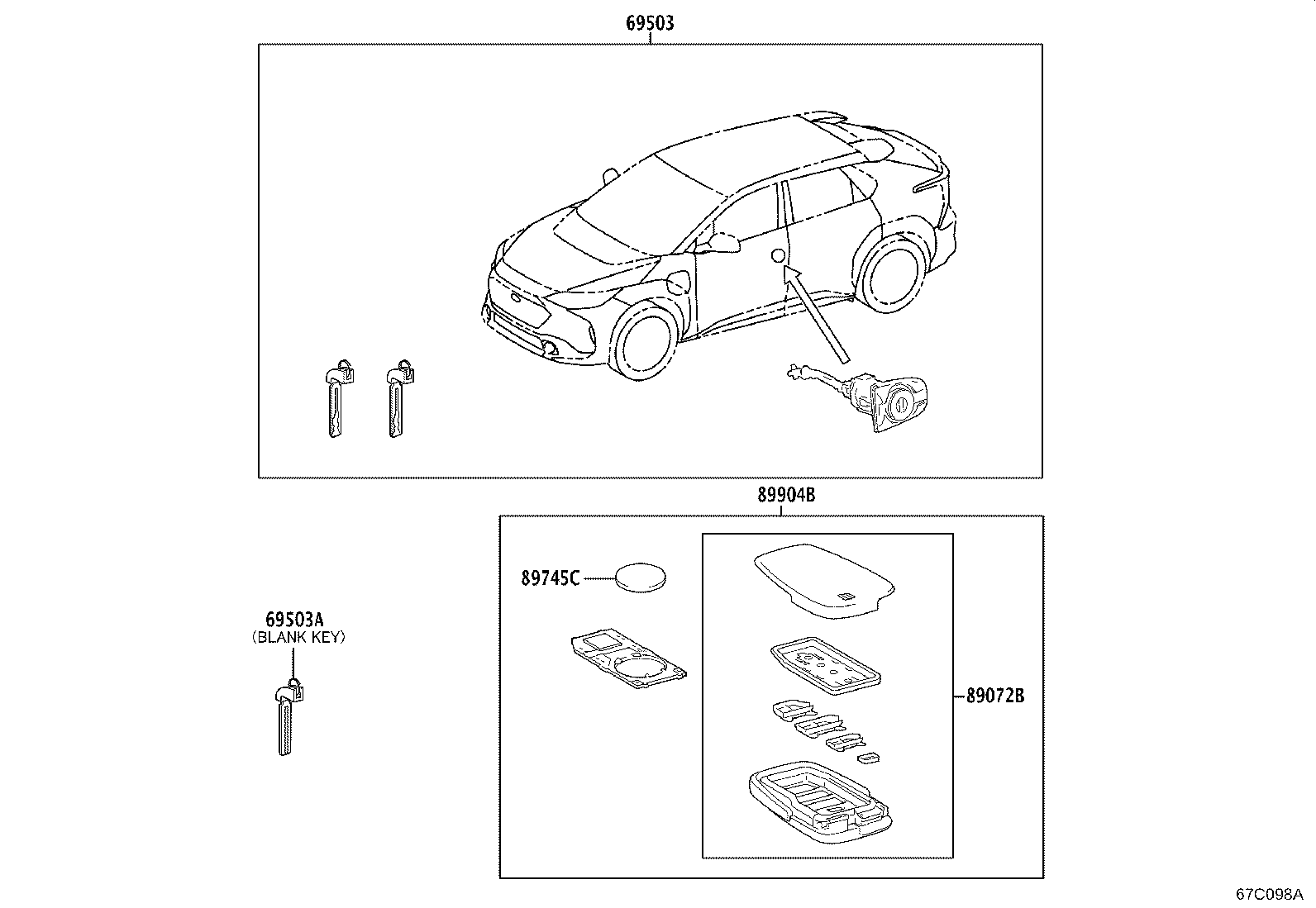 Diagram LOCK CYLINDER SET for your 2024 Subaru Solterra   