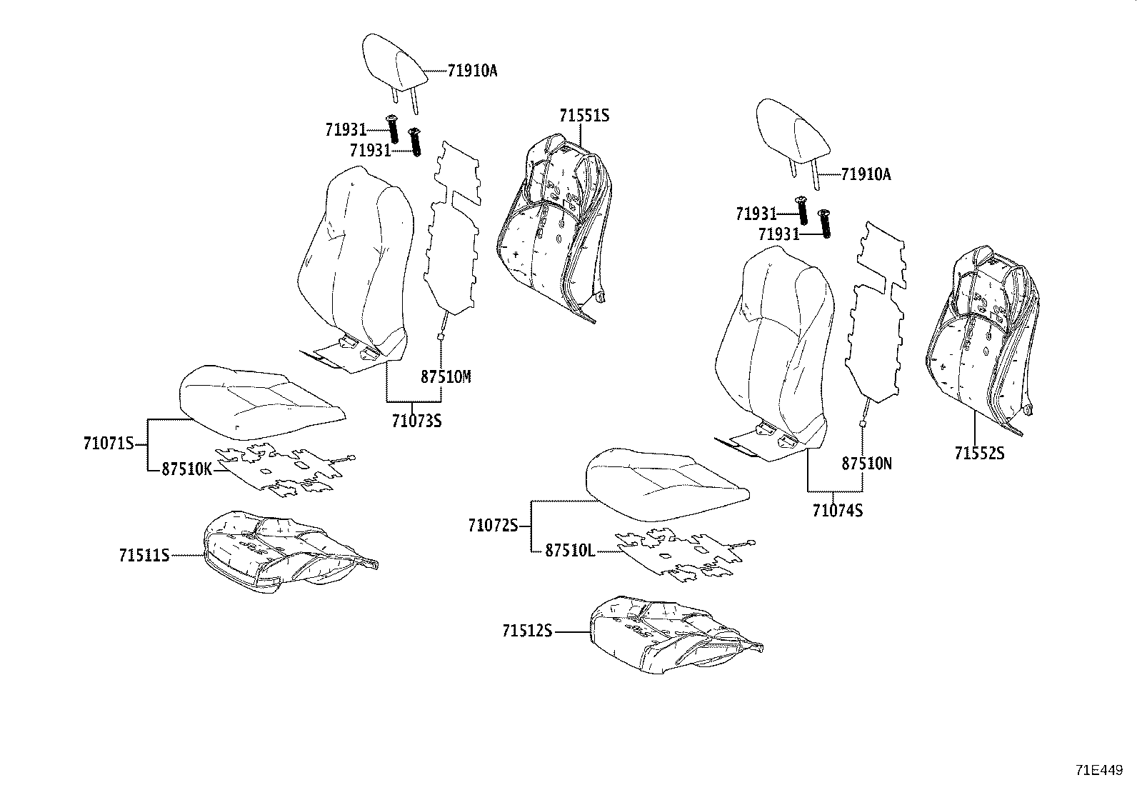 Diagram FRONT SEAT & SEAT TRACK for your Subaru Solterra  