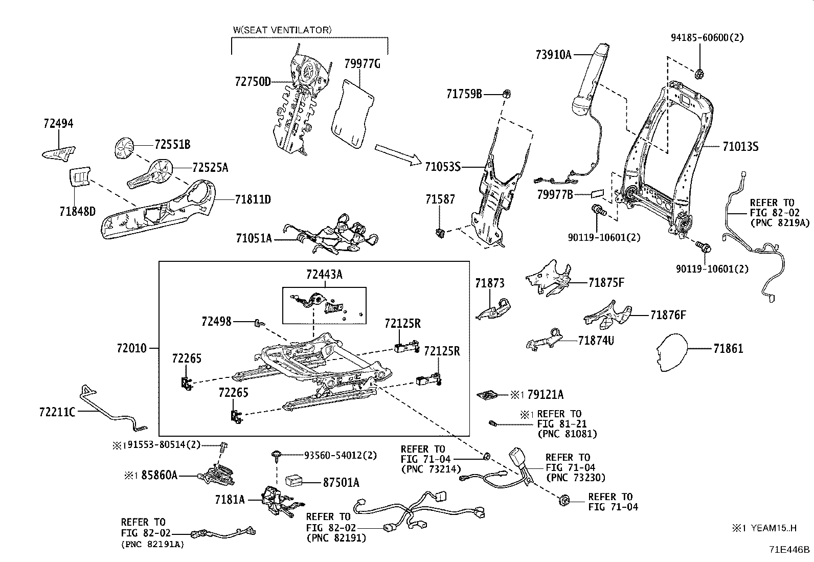 Diagram FRONT SEAT & SEAT TRACK for your Subaru Solterra  