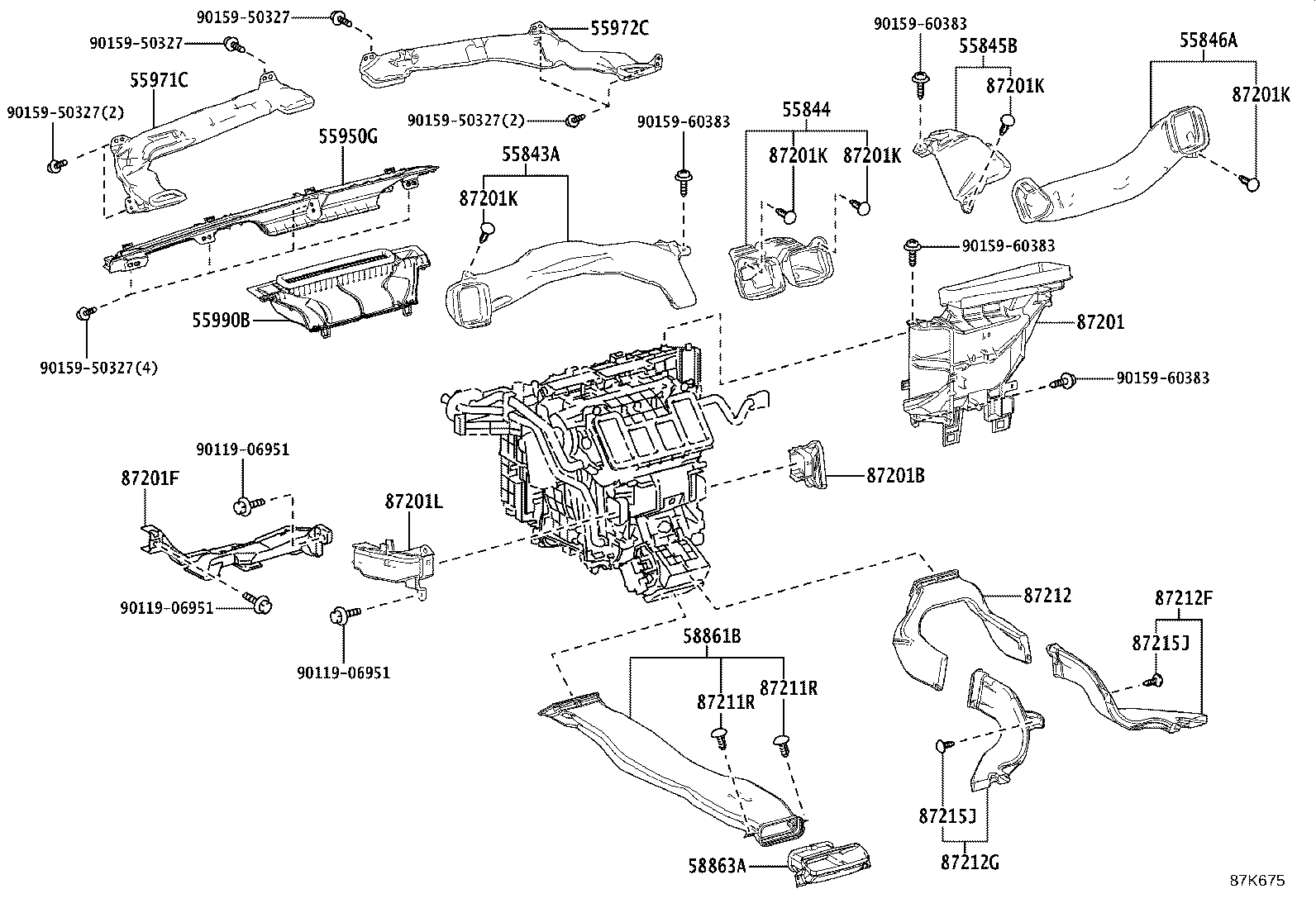 Subaru Solterra Air Duct. Clip (Black). CONDITIONING 9046705162C1