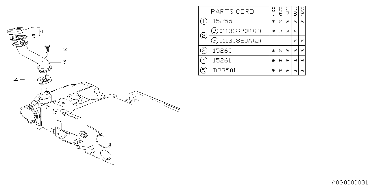 Diagram OIL FILLER DUCT for your 2003 Subaru WRX SEDAN  