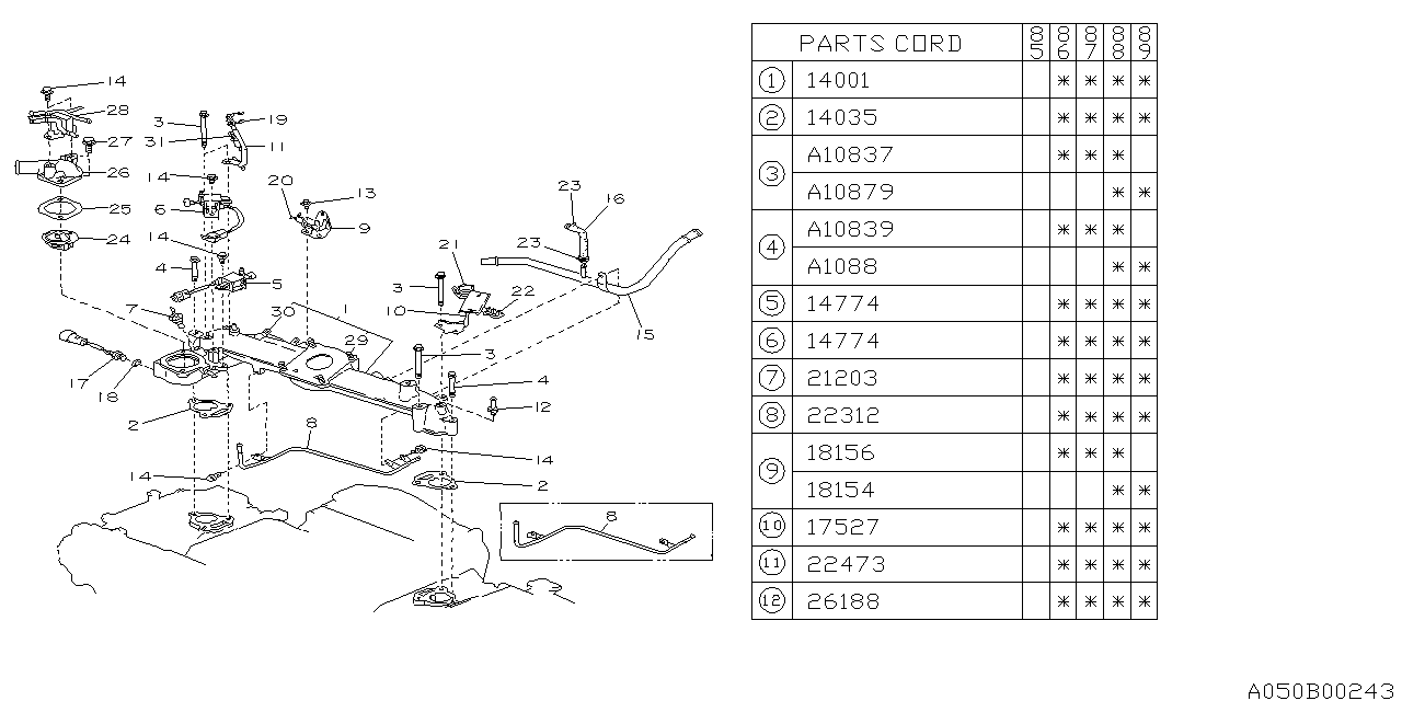 Diagram INTAKE MANIFOLD for your 2020 Subaru Legacy   