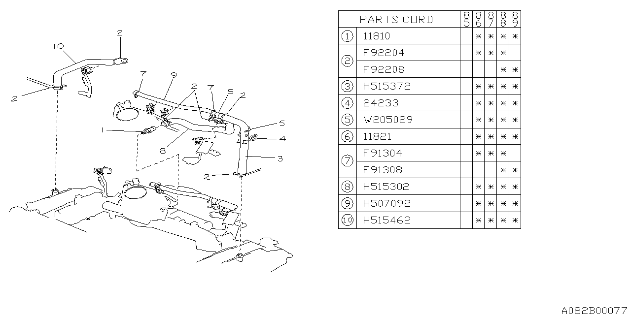 11821AA000 - Connector PCV Hose (TURBO). 15- E / #012868 - Genuine ...