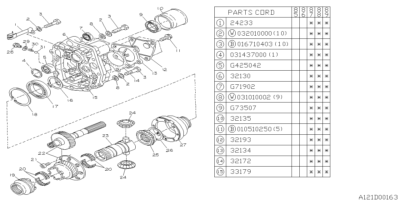 Diagram MT, TRANSFER & EXTENSION for your Subaru