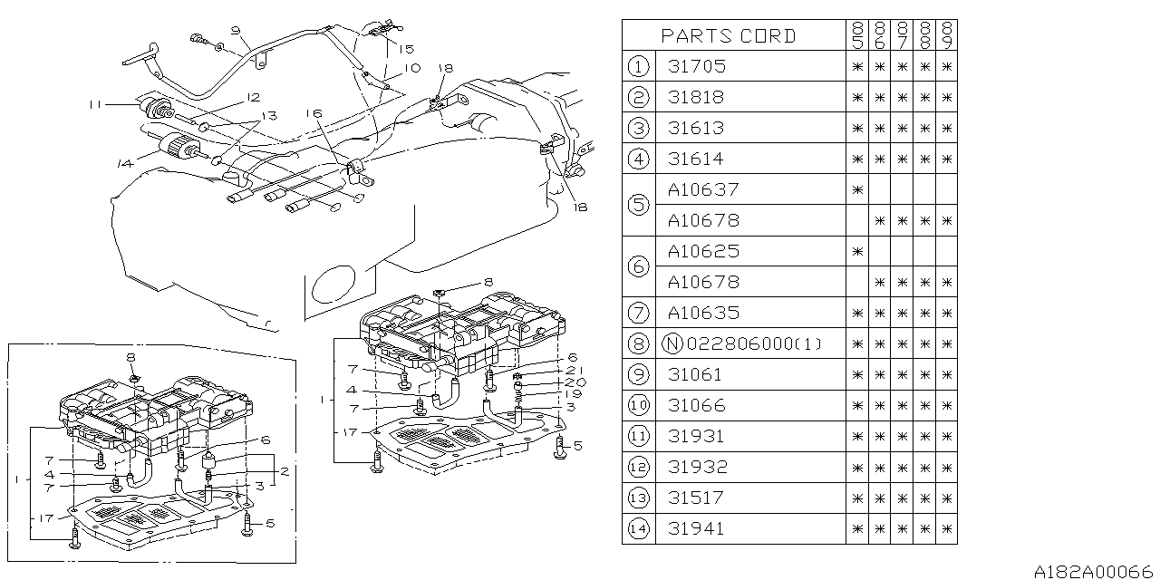 Diagram AT, CONTROL VALVE for your Subaru STI  