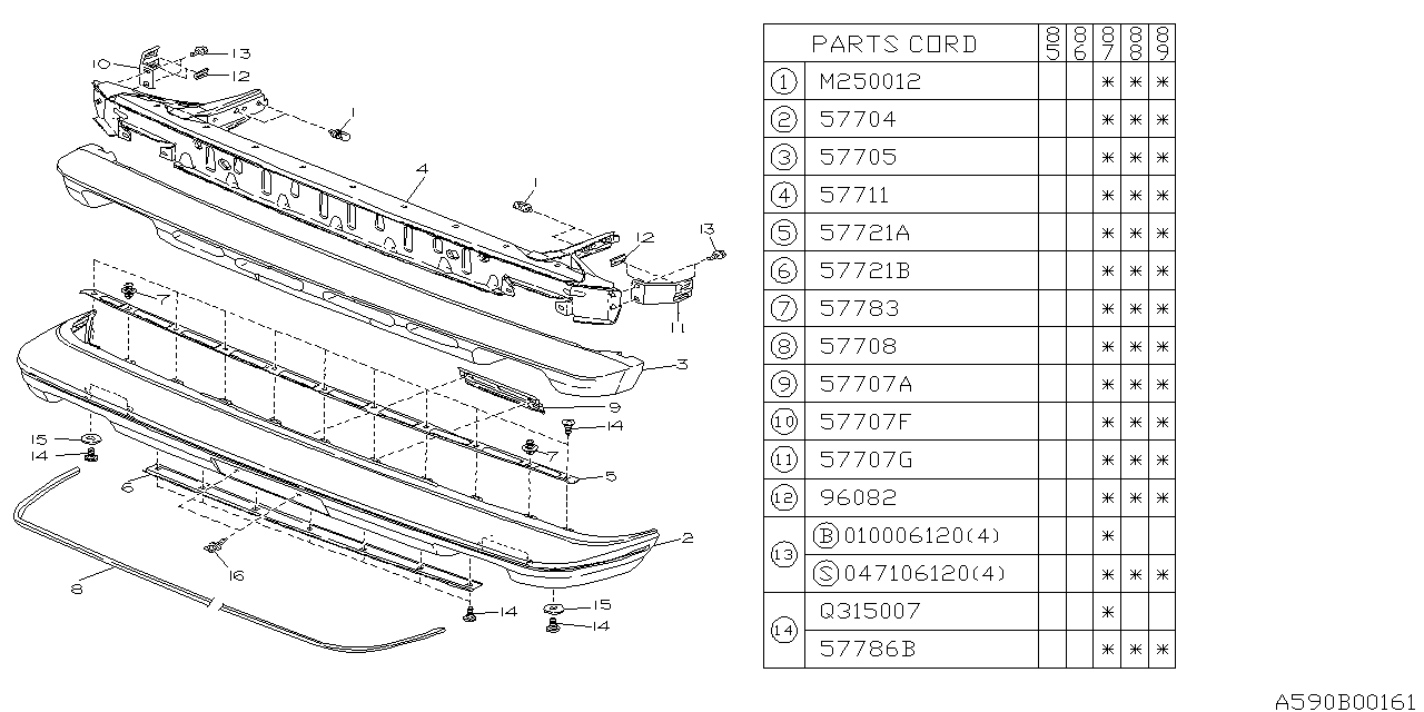 Diagram FRONT BUMPER for your 2008 Subaru Outback   