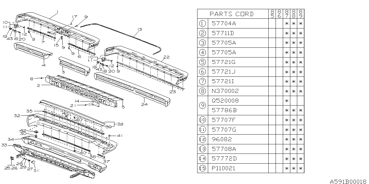 REAR BUMPER Diagram