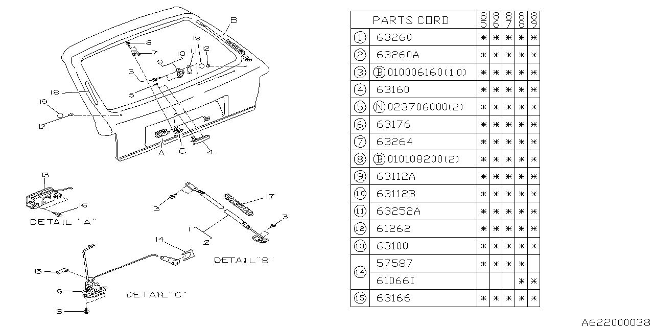 Full size assembly image of BACK DOOR PARTS (1/1)