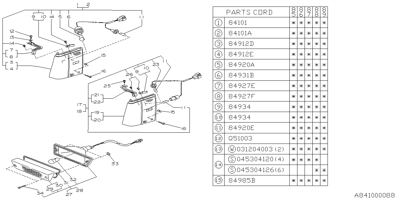 Diagram LAMP (FRONT) for your Subaru RX  