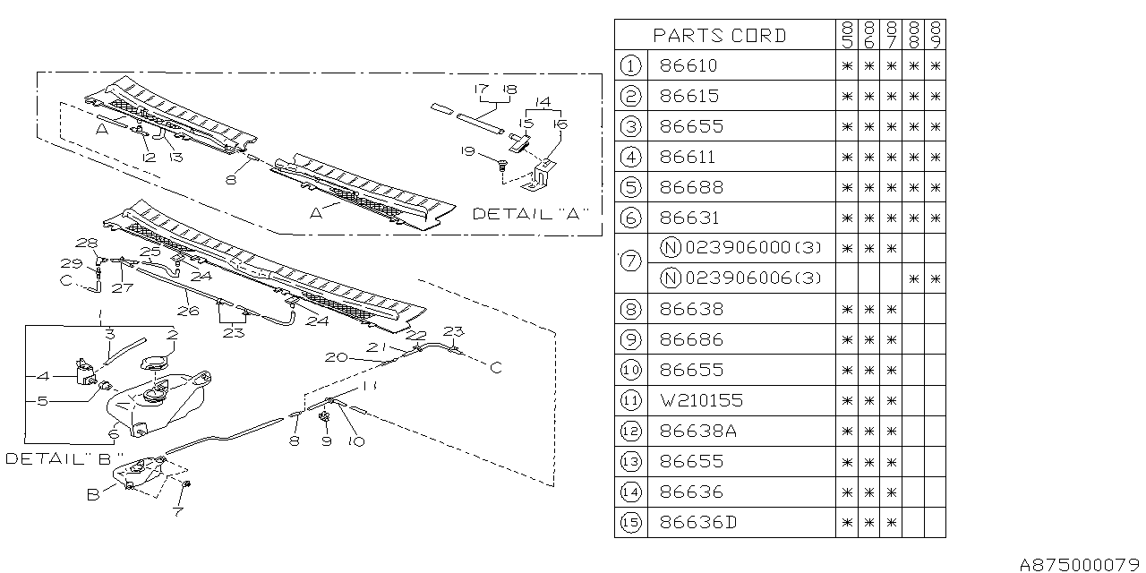 Diagram WINDSHIELD WASHER for your 2011 Subaru STI  WAGON 