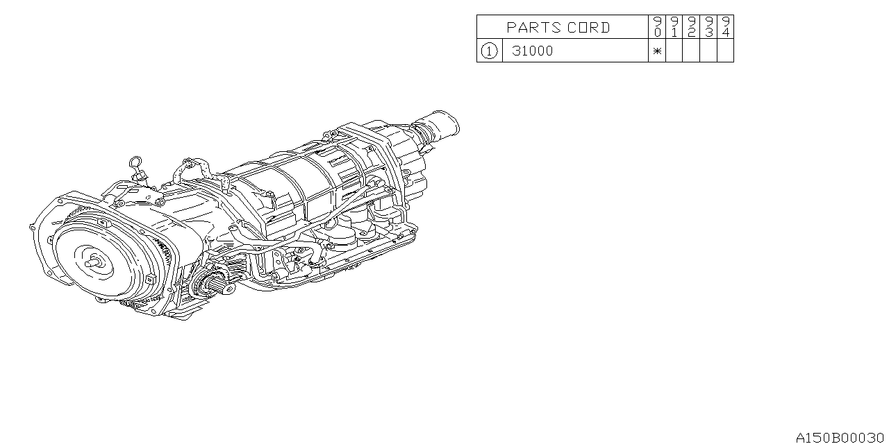 Diagram AT, TRANSMISSION ASSEMBLY for your 1990 Subaru Loyale   