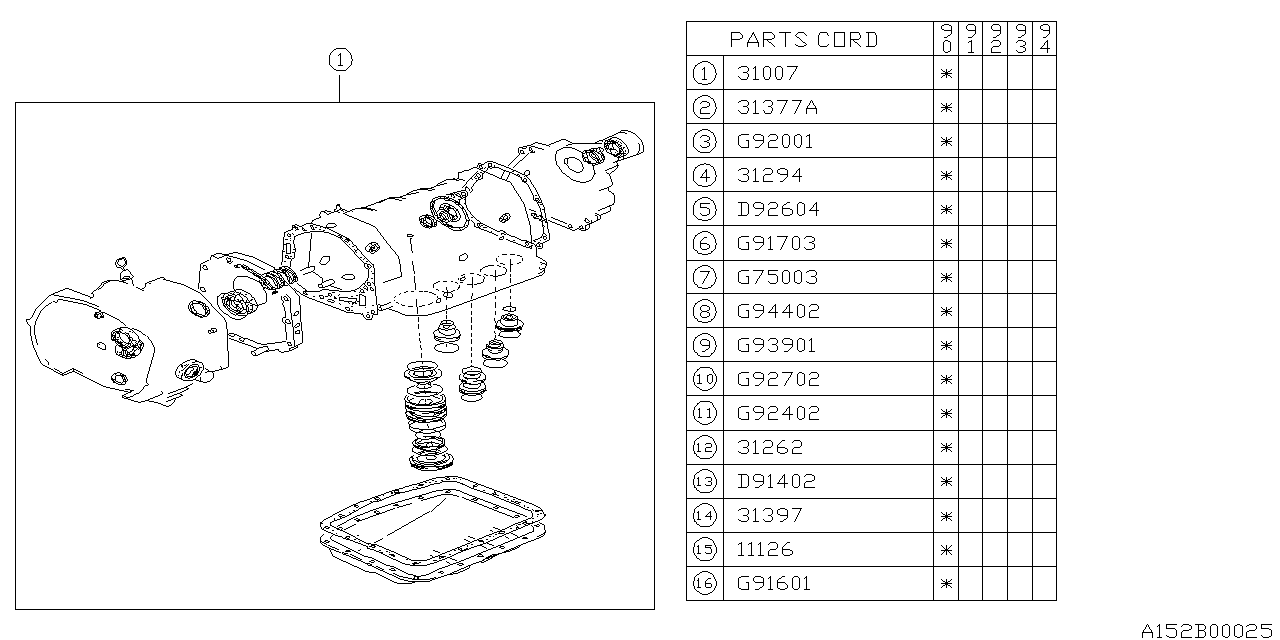 Diagram AT, GASKET & SEAL KIT for your 2008 Subaru Legacy   