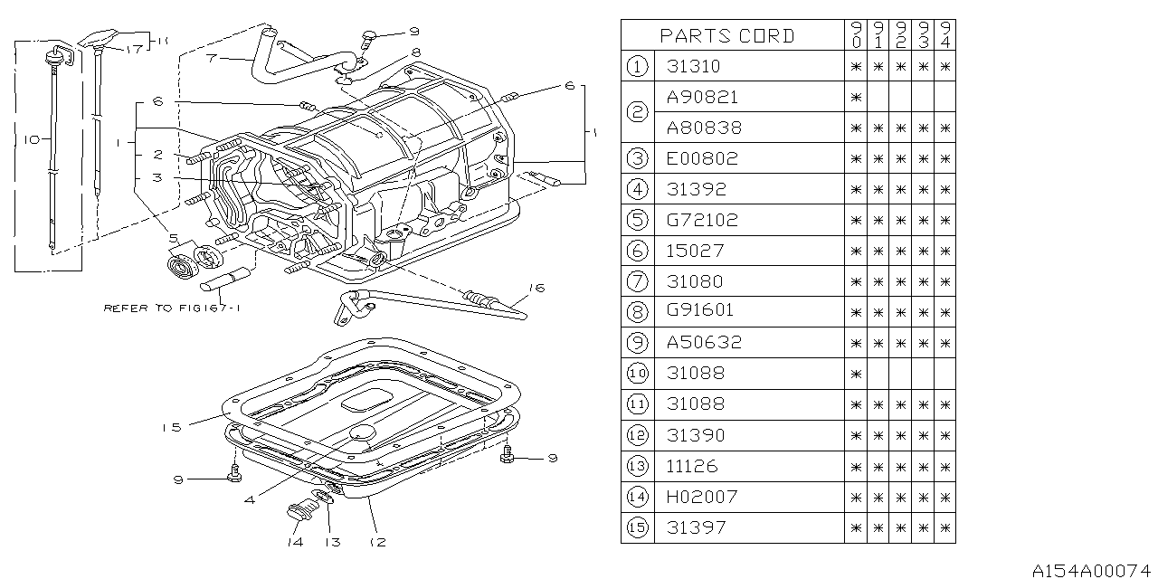 Diagram AT, TRANSMISSION CASE for your 2008 Subaru Legacy   