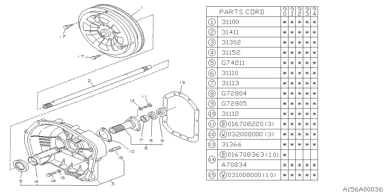 Diagram AT, TORQUE CONVERTER & CONVERTER CASE for your 2019 Subaru Crosstrek   