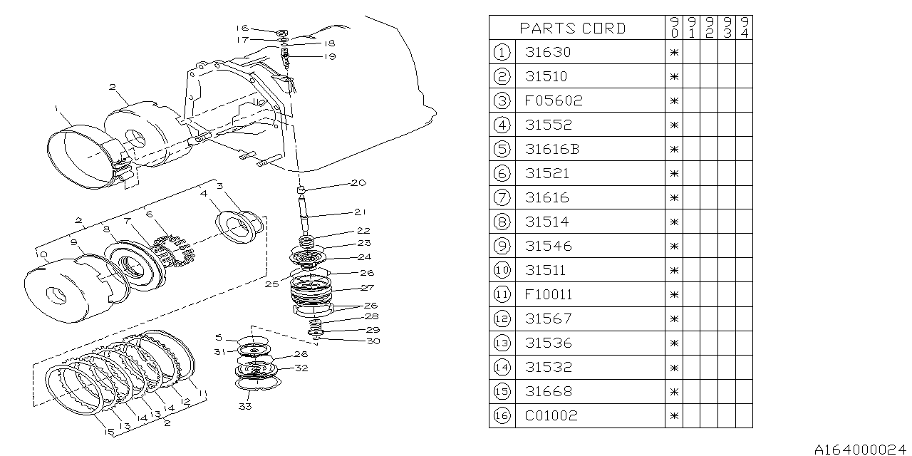 Diagram AT, REVERSE CLUTCH for your 2008 Subaru WRX  SEDAN 