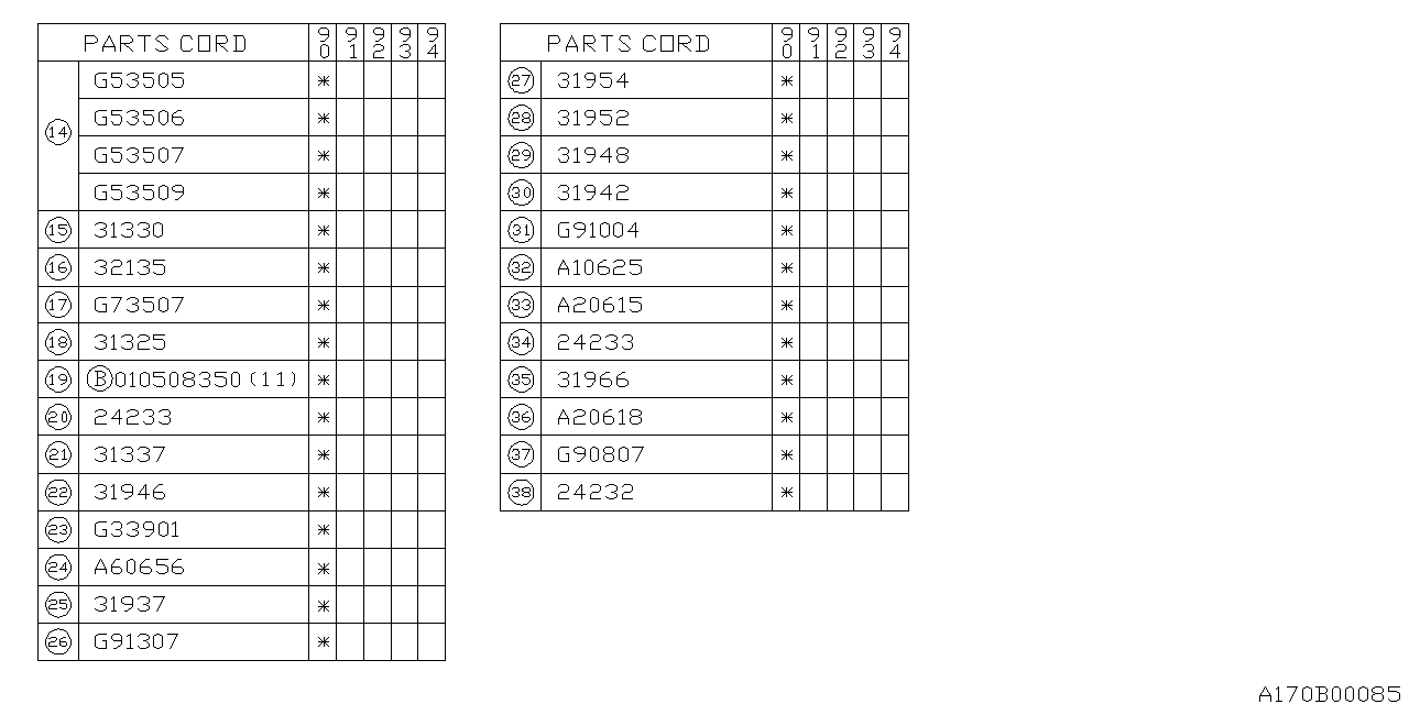 Diagram AT, TRANSFER & EXTENSION for your Subaru