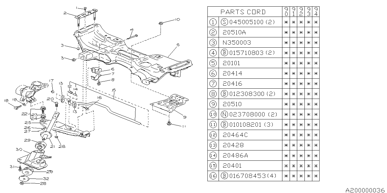 Diagram FRONT SUSPENSION for your 2016 Subaru Impreza   