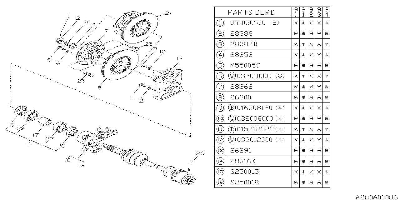 Diagram FRONT AXLE for your 2019 Subaru BRZ 2.0L 6MT  