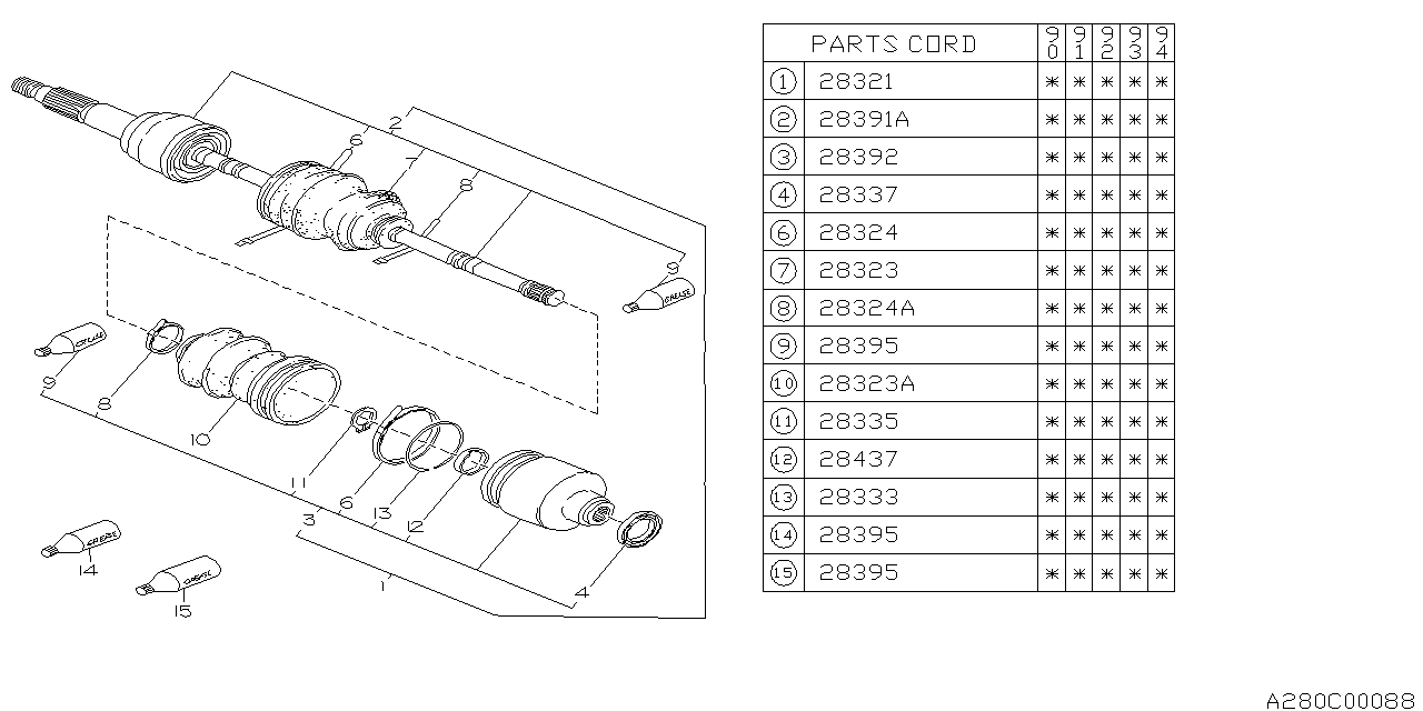 Diagram FRONT AXLE for your 2010 Subaru Impreza 2.5L AT Sedan 