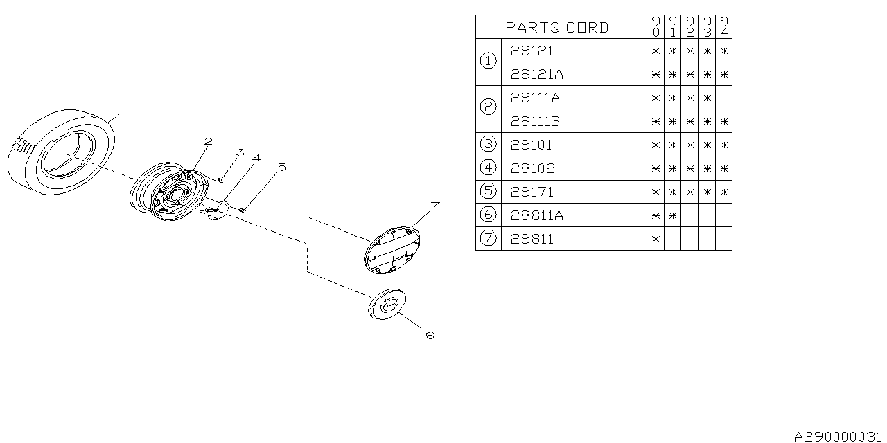 Diagram DISK WHEEL for your 2000 Subaru STI   