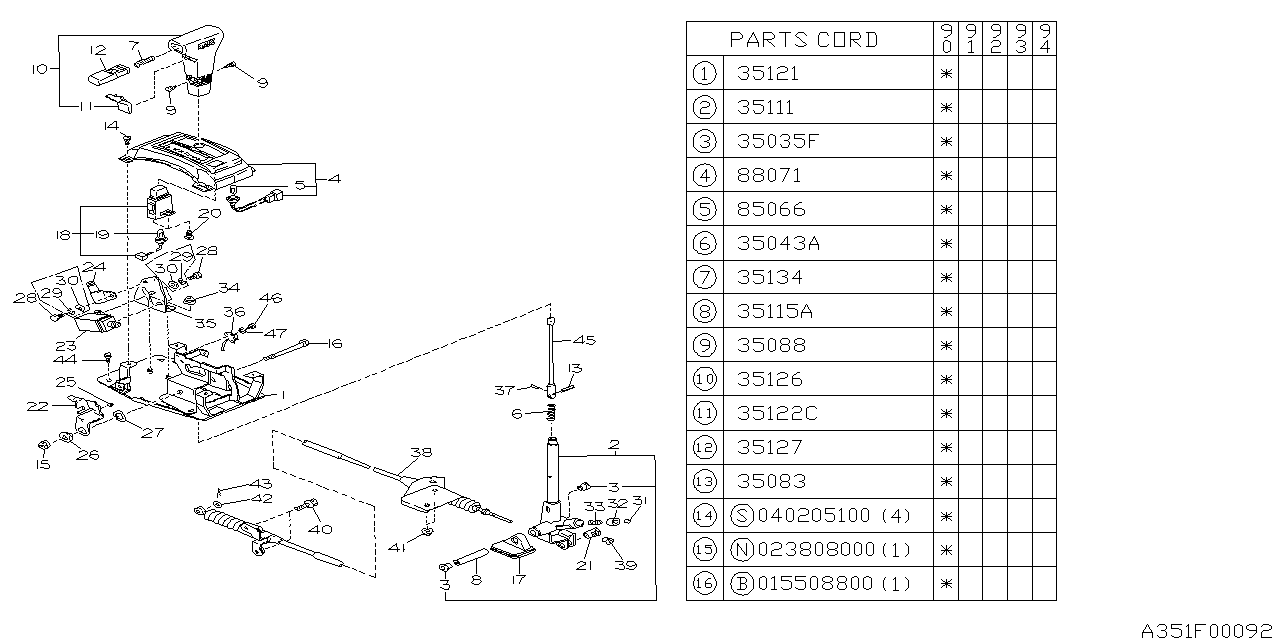 Diagram SELECTOR SYSTEM for your 2016 Subaru Forester  Touring 