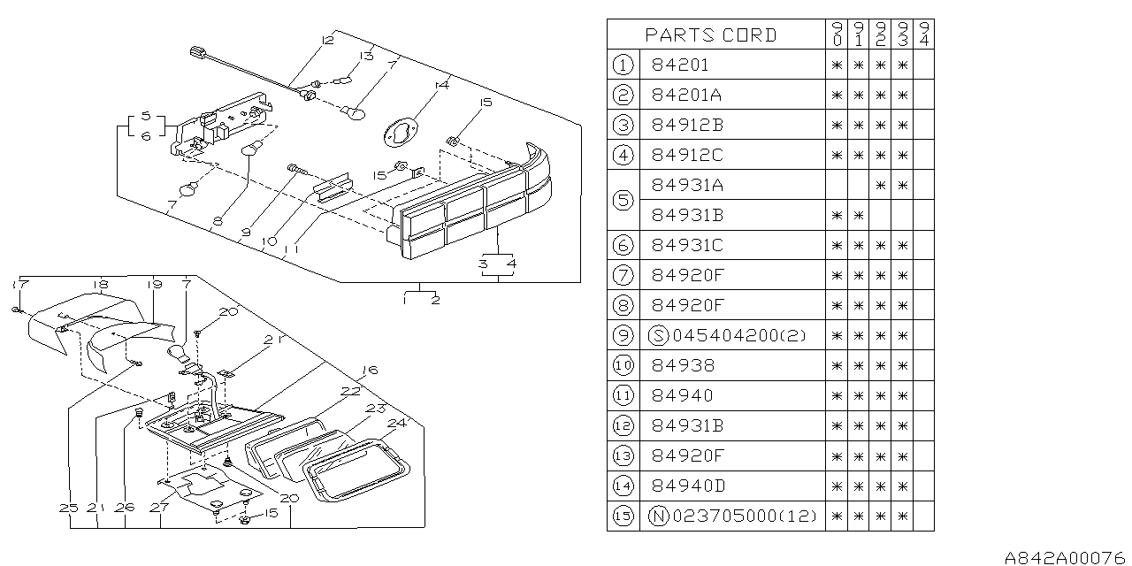 Diagram LAMP (REAR) for your 2009 Subaru Legacy   