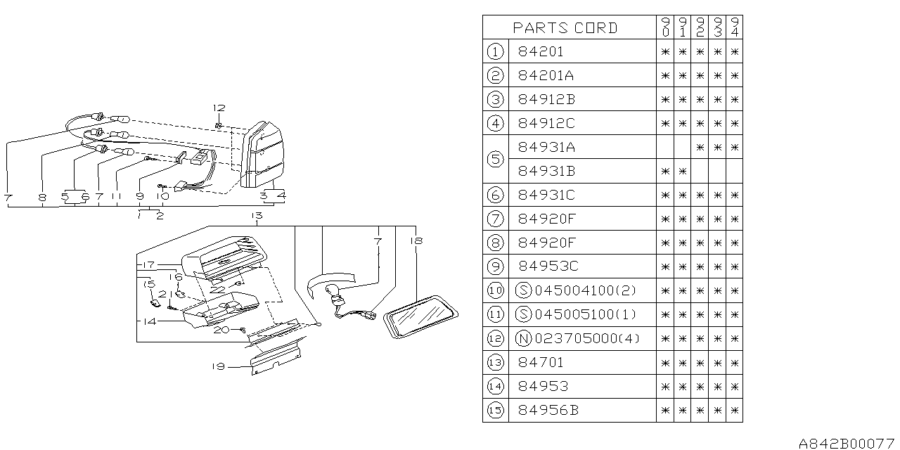 Diagram LAMP (REAR) for your 2009 Subaru Legacy   