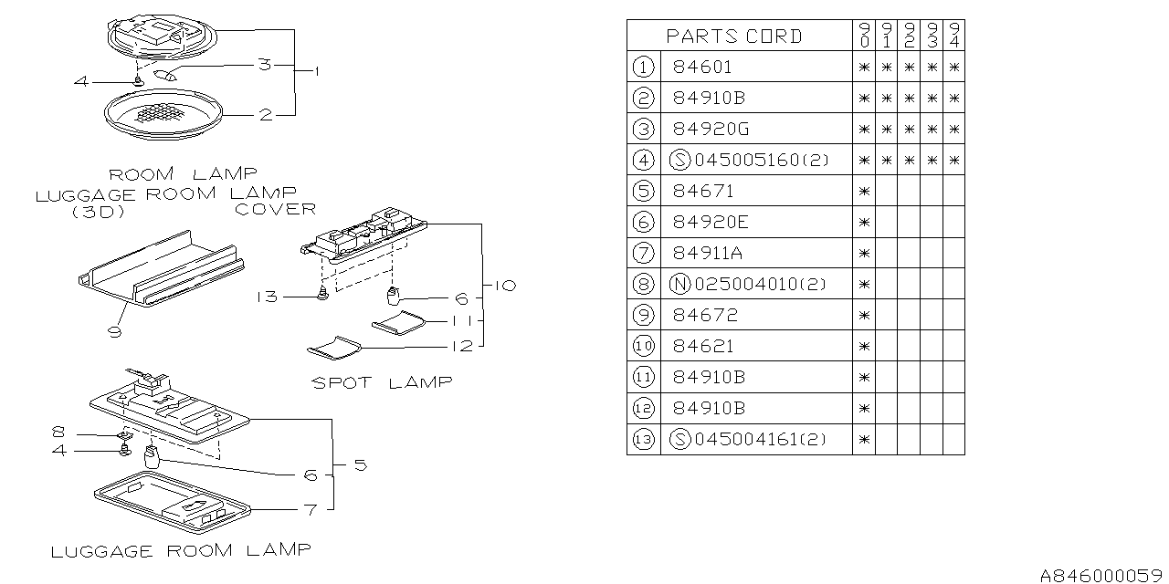 Diagram LAMP (ROOM) for your 2022 Subaru STI   