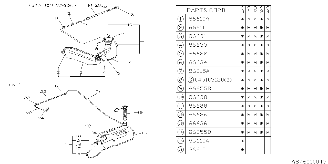 Diagram REAR WASHER for your 2025 Subaru Solterra   