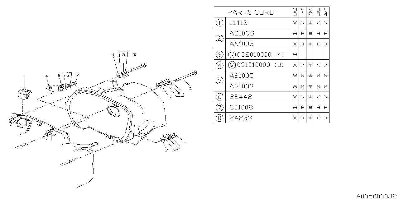 TIMING HOLE PLUG & TRANSMISSION BOLT Diagram