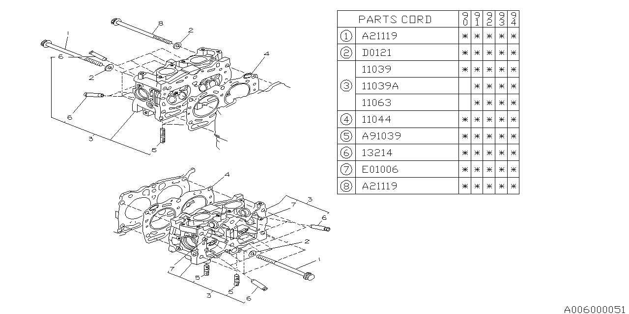 Diagram CYLINDER HEAD for your 2002 Subaru Impreza   