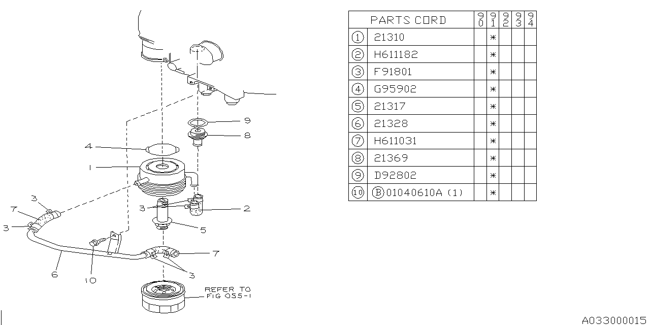 Diagram OIL COOLER (ENGINE) for your 2013 Subaru Forester   