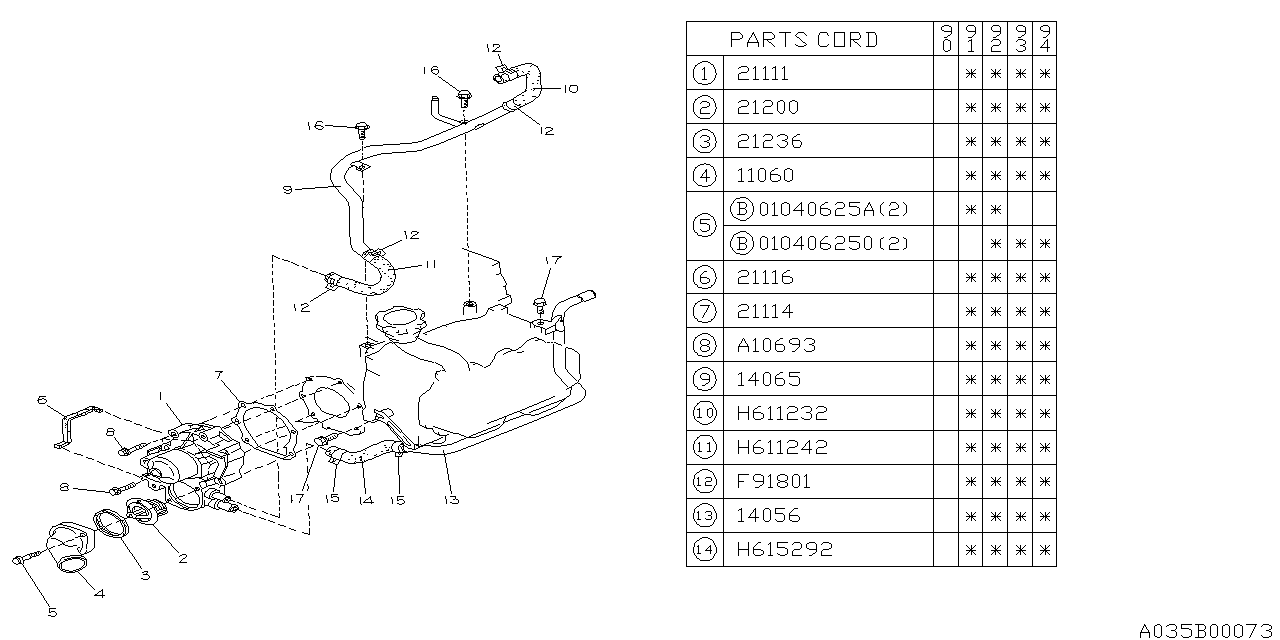 Diagram WATER PUMP for your 2004 Subaru STI   