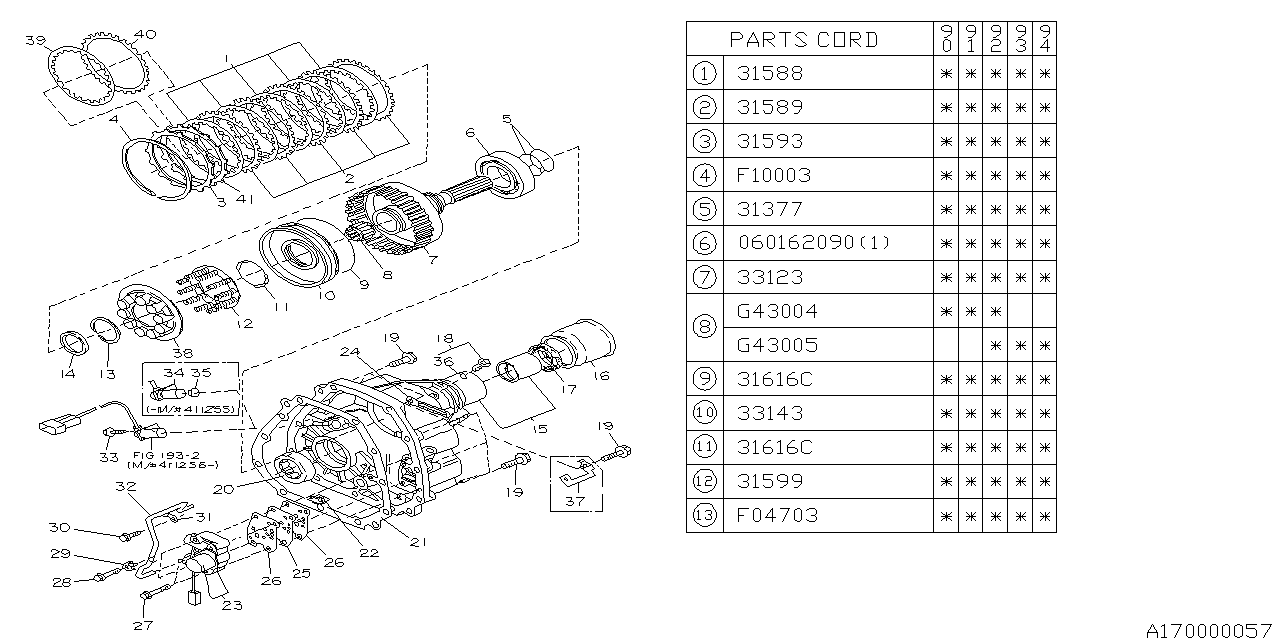 Diagram AT, TRANSFER & EXTENSION for your Subaru