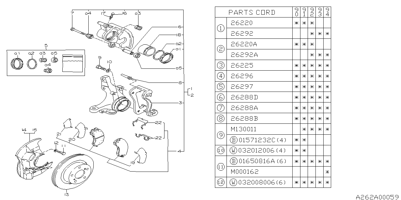 Diagram FRONT BRAKE for your 2011 Subaru Impreza   