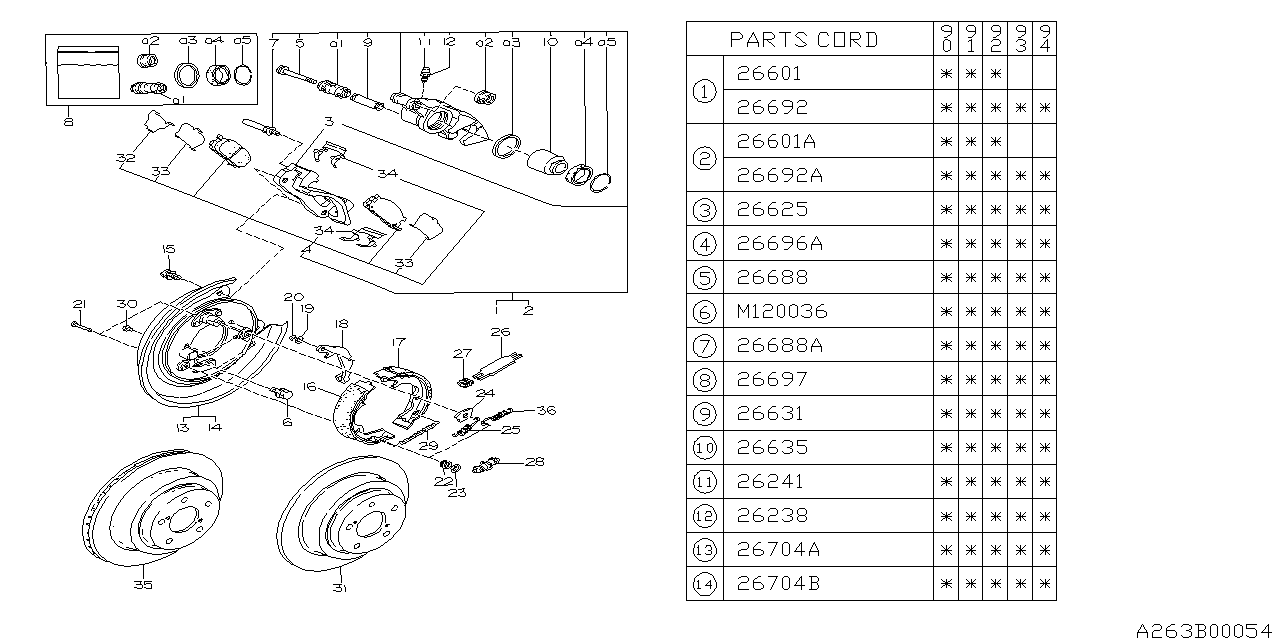 Diagram REAR BRAKE for your Subaru