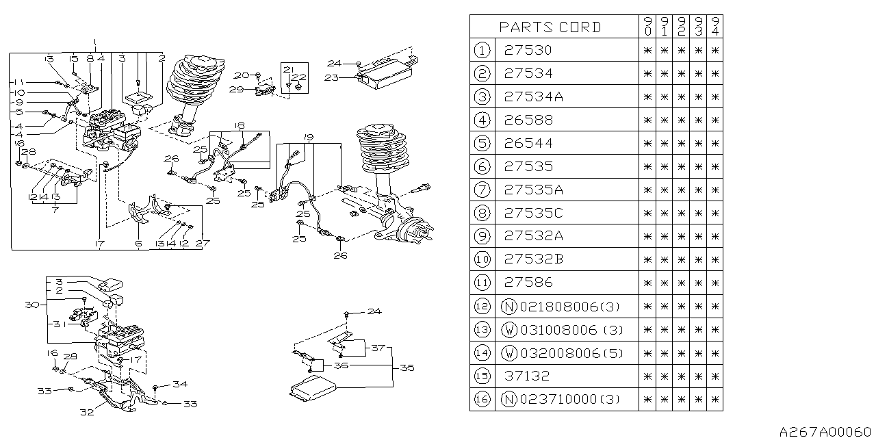 Diagram ANTILOCK BRAKE SYSTEM for your Subaru Legacy  