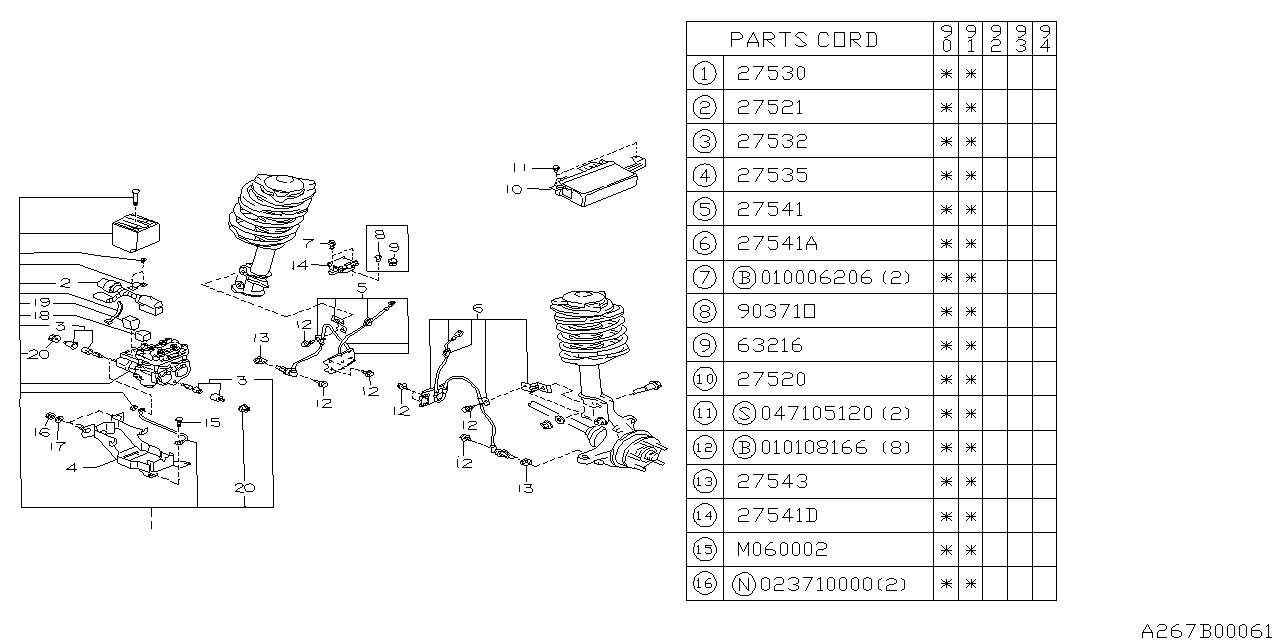 Diagram ANTILOCK BRAKE SYSTEM for your Subaru