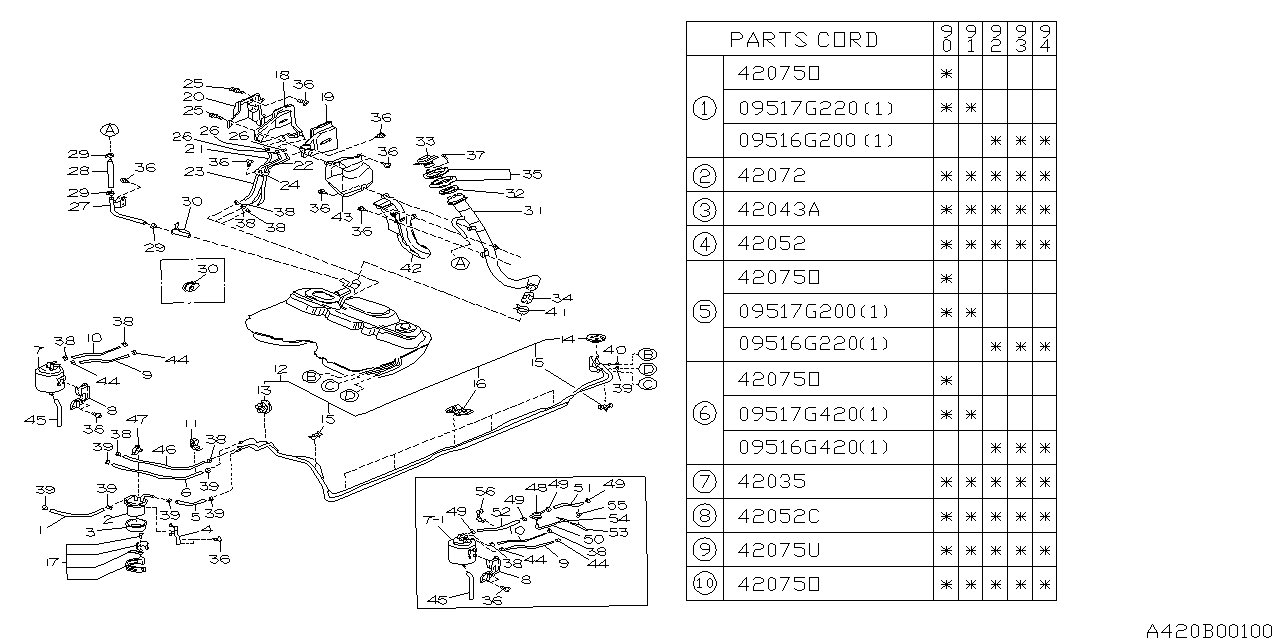 Diagram FUEL PIPING for your Subaru